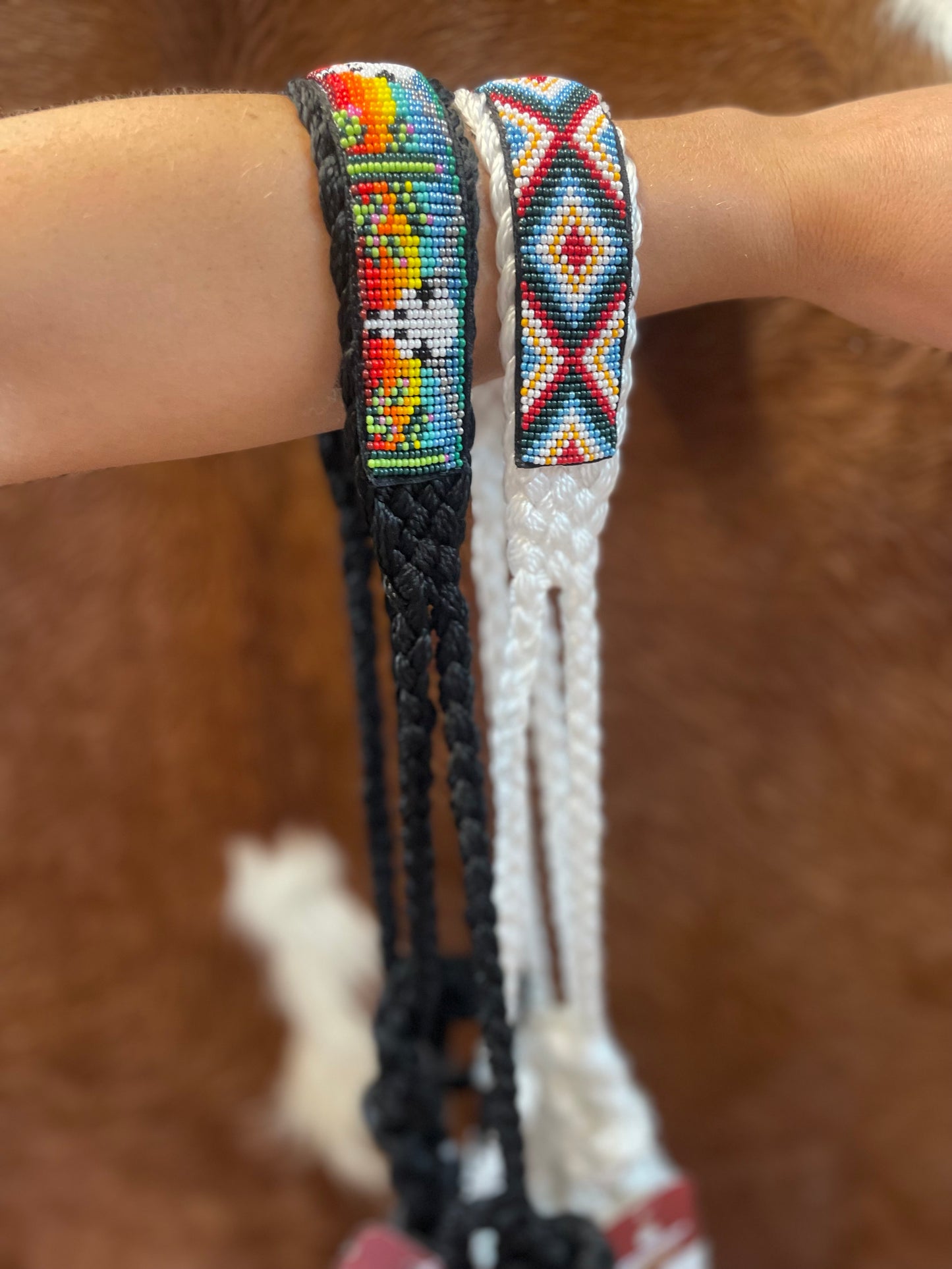 Beaded Mule Tape Halter w/lead