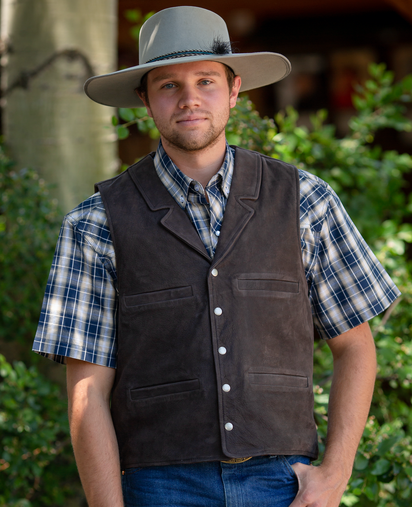 Buffalo Leather Vest Chocolate