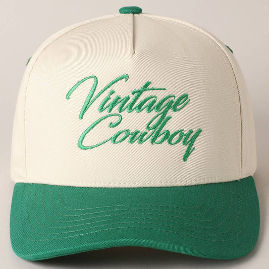 Vintage Cowboy Embroidery Two Tone Snapback
