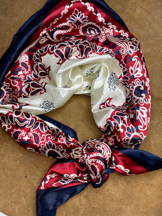 Navy and Red Bandana Wild Rag