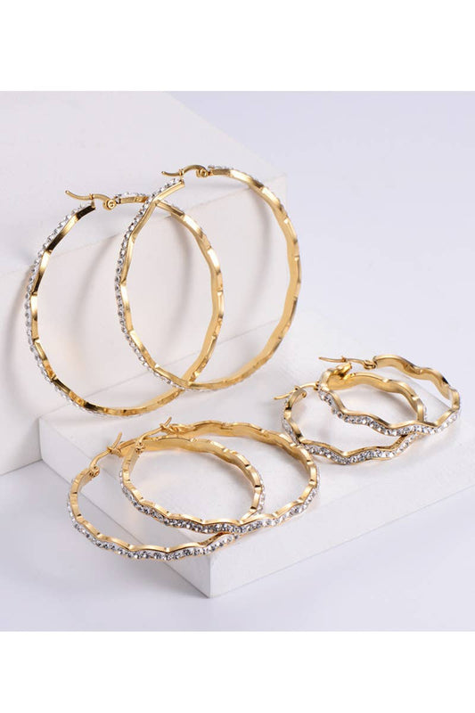 18k Gold Plated Stainless Steel Hoop Earrings
