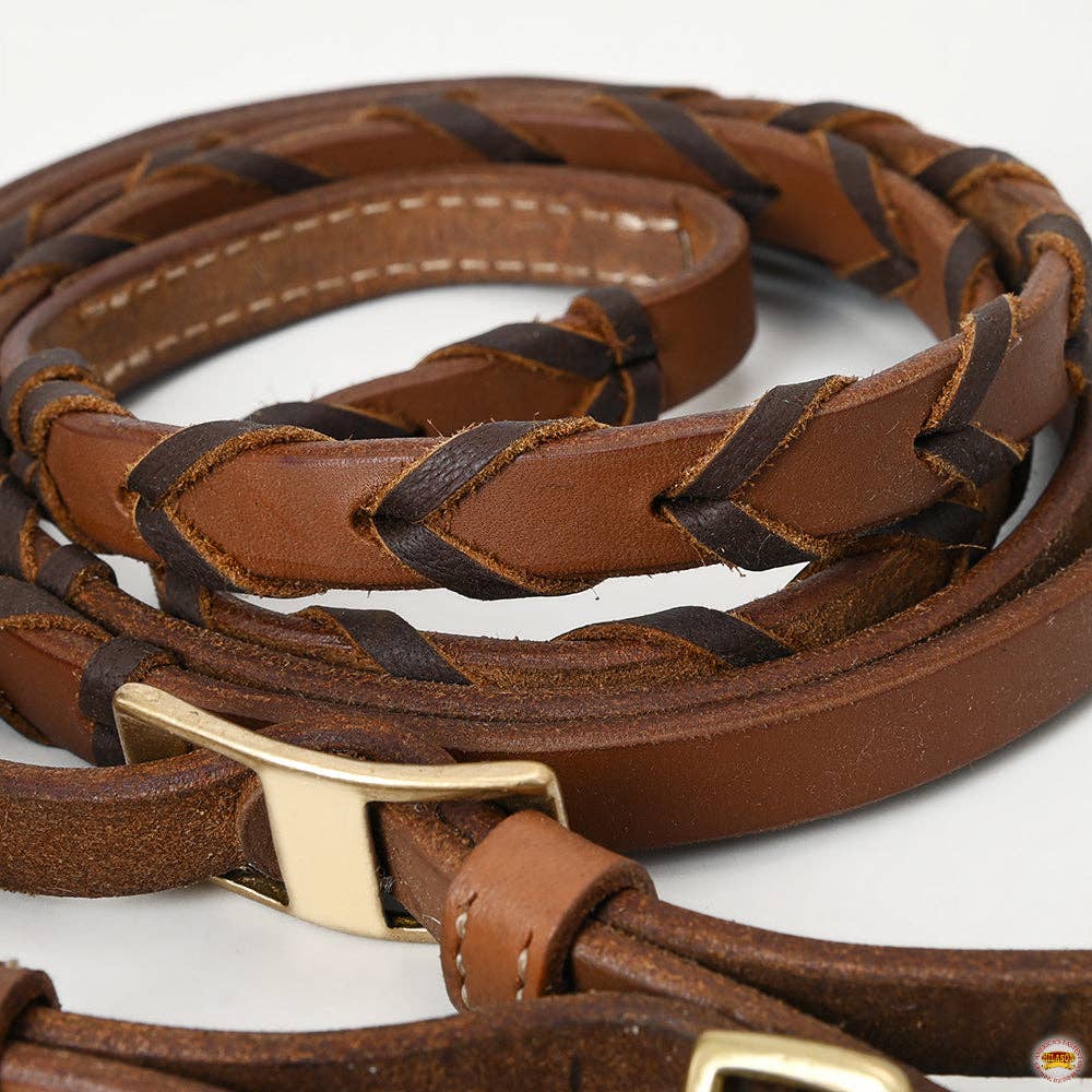 Hilason Leather Laced Reins 8ft