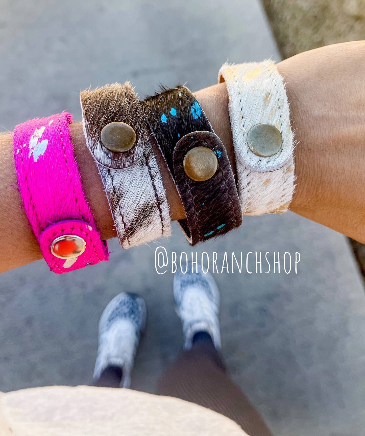 Hair on Cowhide Cuff Bracelet