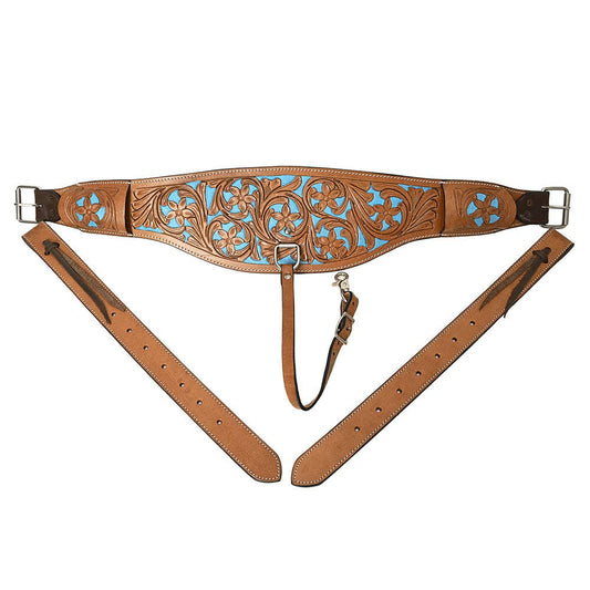 Comfytack By HILASON Flank Cinch Girth Turquoise Inlay Billets & Girth Connector