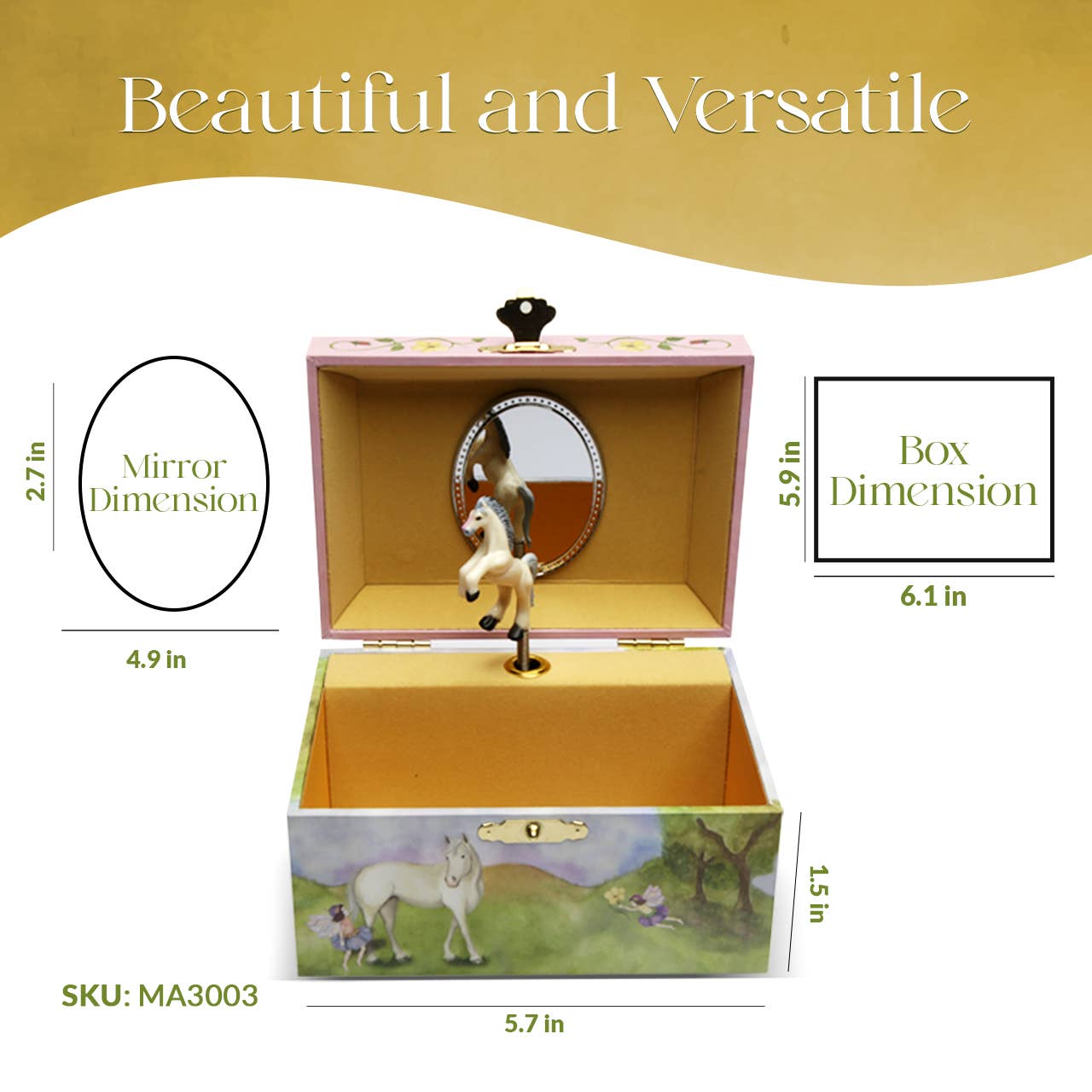 Small Fairy Horse Music Box