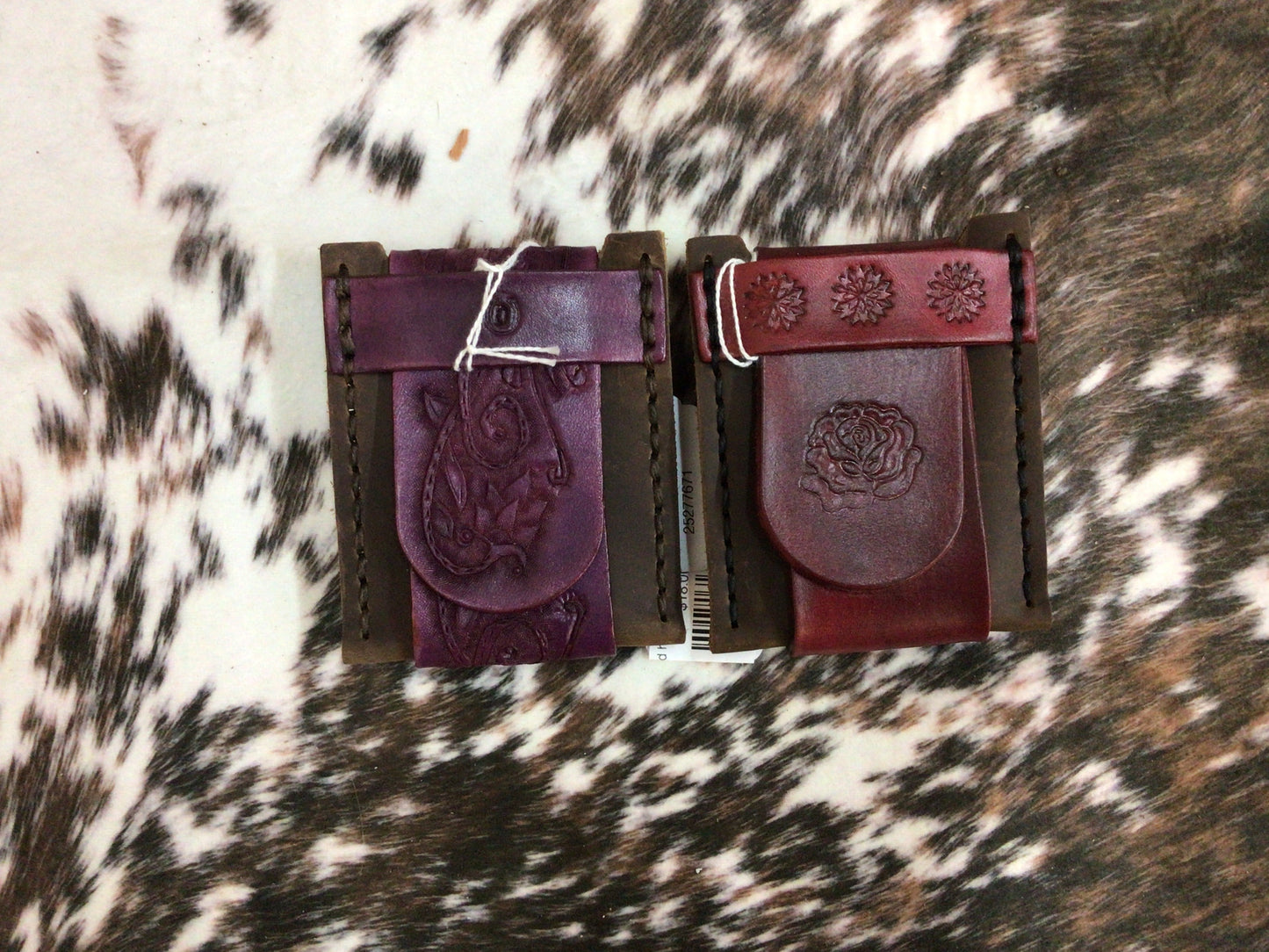 Card holder, hand tooled leather